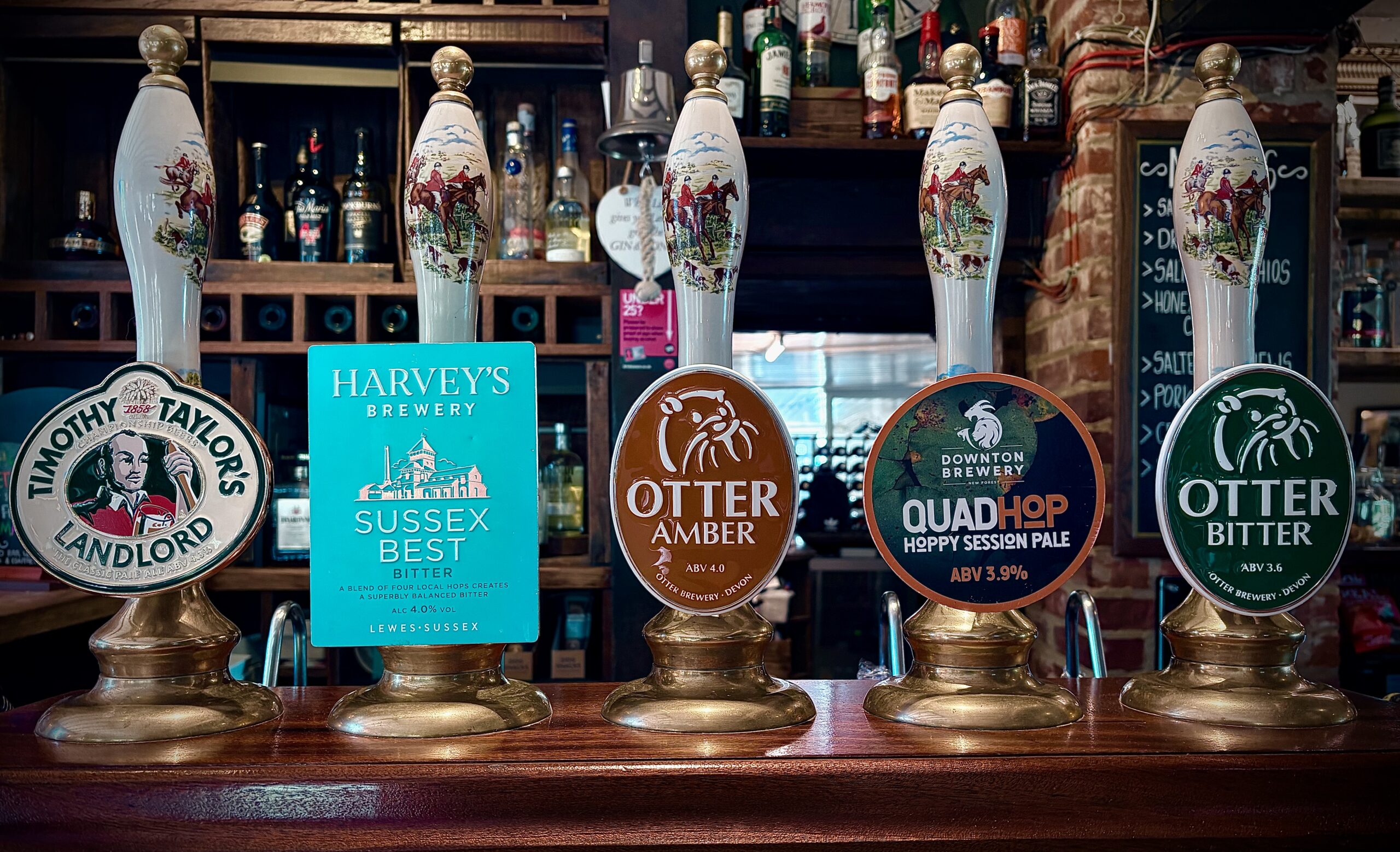 Beer pumps at The Royal Oak North Gorley